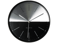 SPLENDID Nástenné hodiny PETRA, čierna/strieborná, pr. 30 x 4 cm