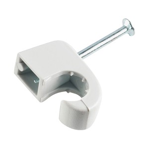 Sivá expresná príchytka s klincom pre káble a rúry (7-11 mm), balenie 200 ks.