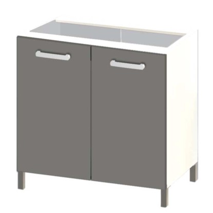 Black&White Style Spodná skrinka Nikki D60 lesklá grafitová, 81,5 x 60 x 45,6 cm