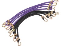 LUX-TOOLS Gumový popruh s kovovými hákmi 25 cm, súprava 8 ks