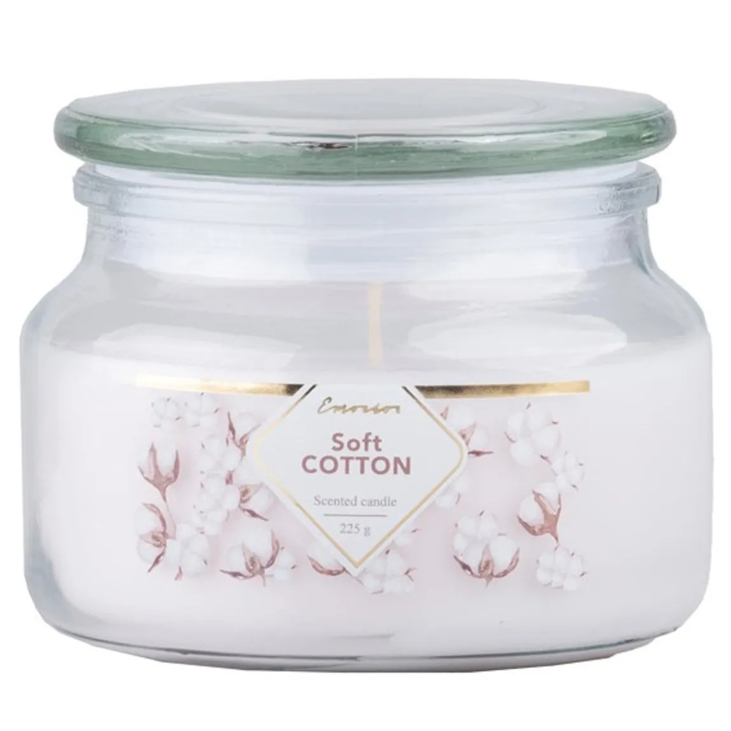 E-shop Emocio Vonná sviečka v skle s viečkom Soft Cotton 100 x 79 mm, 225 g