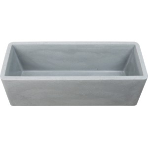 Obdĺžnikový kvetináč Scheurich Plaza Box vo farbe Stony Grey, 79x29x27,5 cm, vzhľad betónu.
