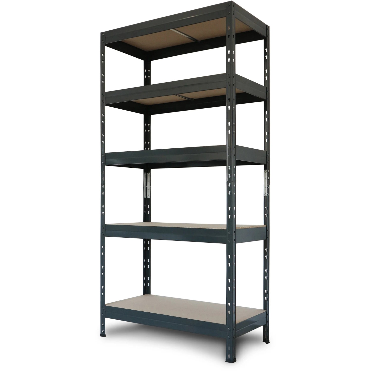 E-shop AR Shelving Kovový regál RIVET antracitový, 5 políc, 175 kg, 180 x 90 x 40 cm