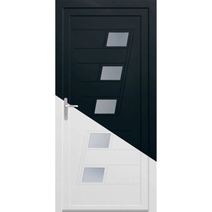 Panto Plastové vchodové dvere K043, biela/antracit, 100 x 200 cm, Ľ