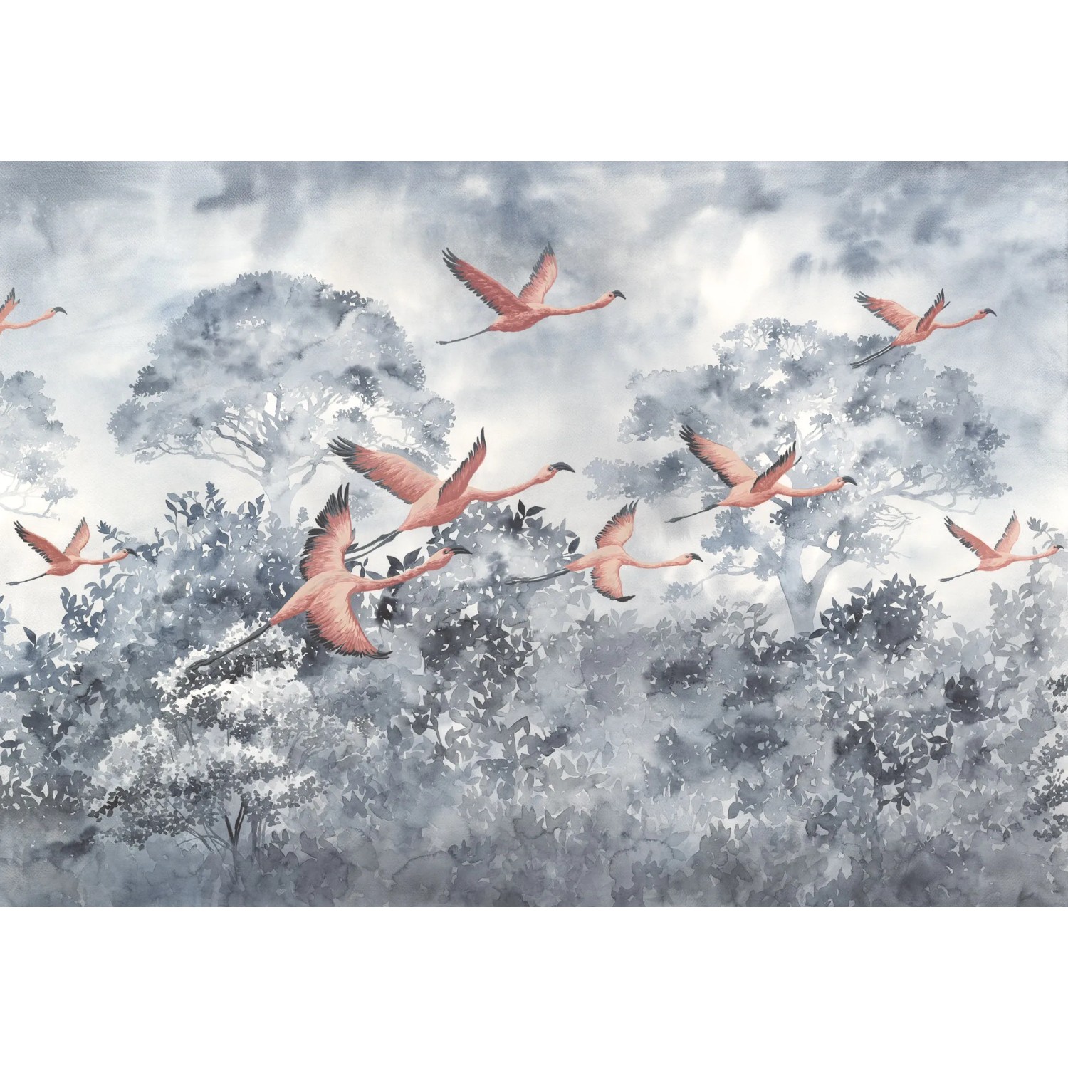 E-shop Komar Vliesová fototapeta Flamingos in the Sky 400 x 280 cm