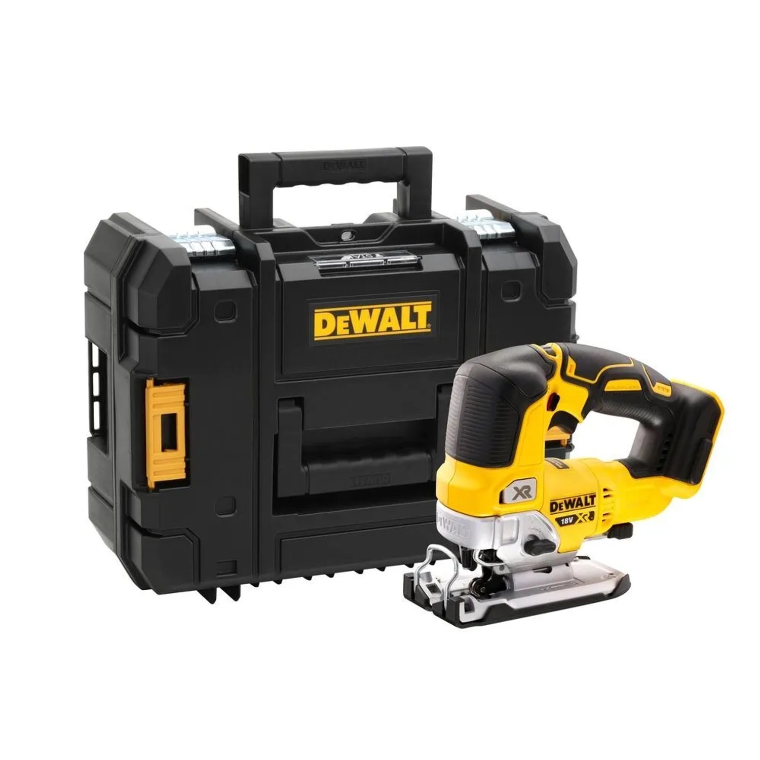 E-shop DeWALT 18V XR Aku bezuhlíková priamočiara píla DCS334NT-XJ Solo