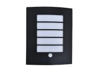 Lutec Vonkajšie nástenné svietidlo SLIM so senz.ohybu, IP44, tm.sivá, 23 x 30 cm