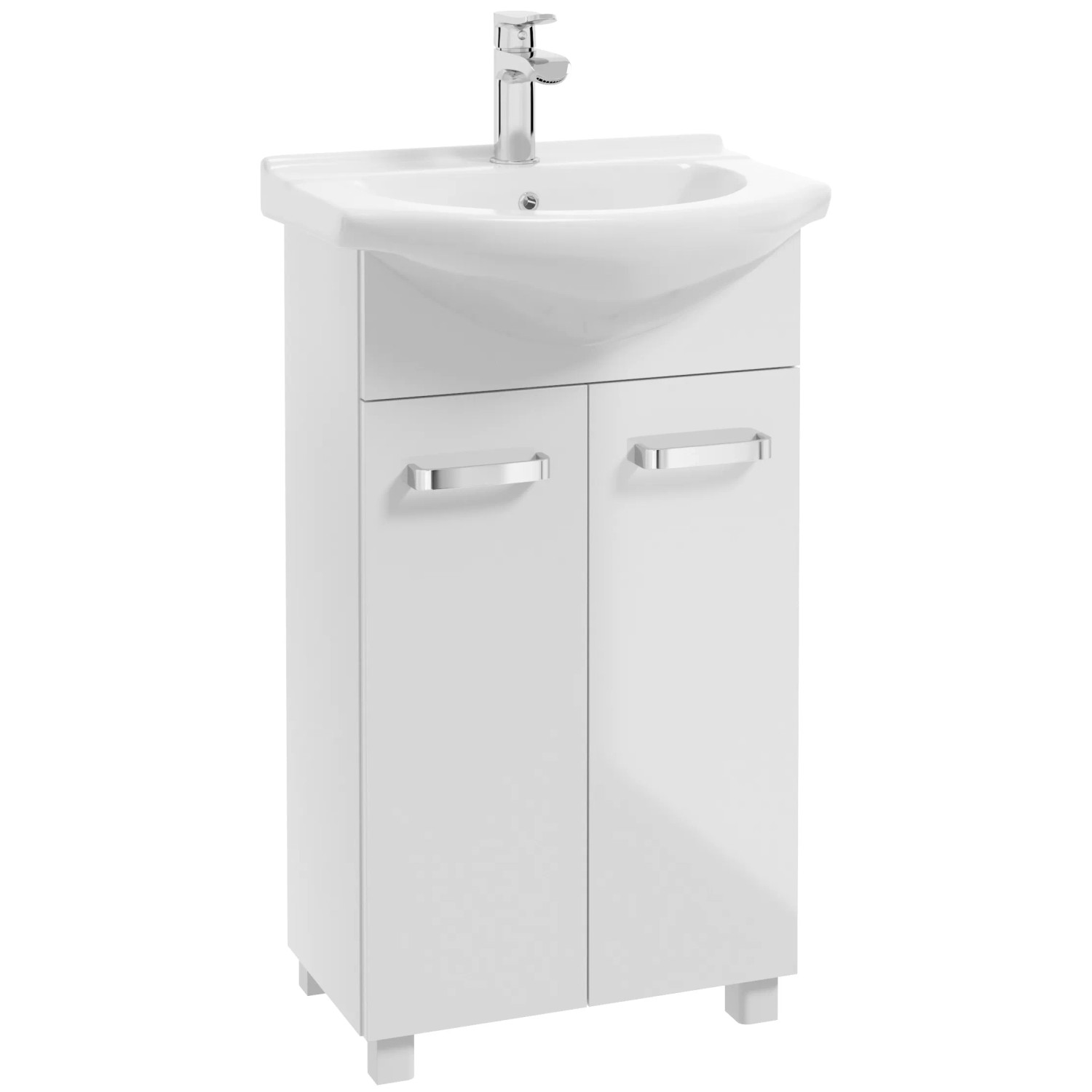 E-shop Deftrans Kúpeľňová skrinka s umývadlom Mila D50, biela, 45 x 83 x 26 cm