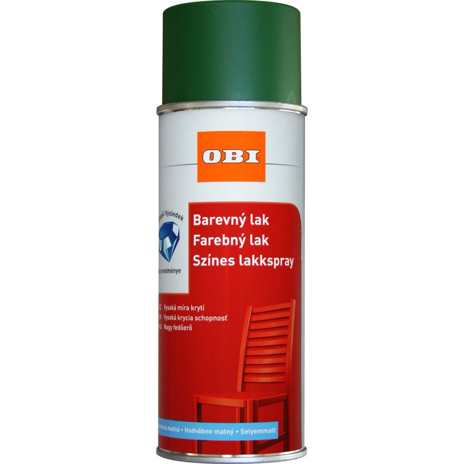 E-shop OBI Lak v spreji hodvábne matný RAL 6002 listová zelená 400 ml