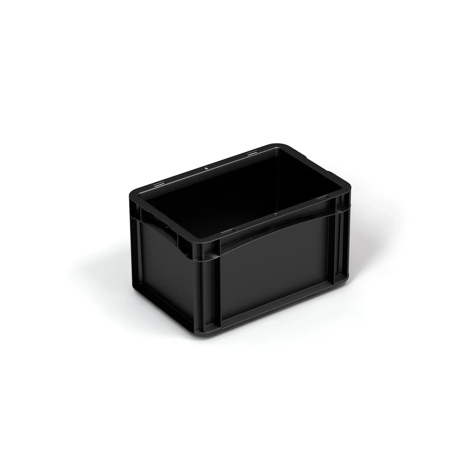 E-shop Surplus Systems Eurobox s plnou stenou, čierny, 7,2 l, 300 x 200 x 170 mm