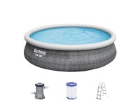 Bestway Bazén Fast Set vr. čerpadlá kartuše schodíkov ratan pr. 457x122 cm (GS)