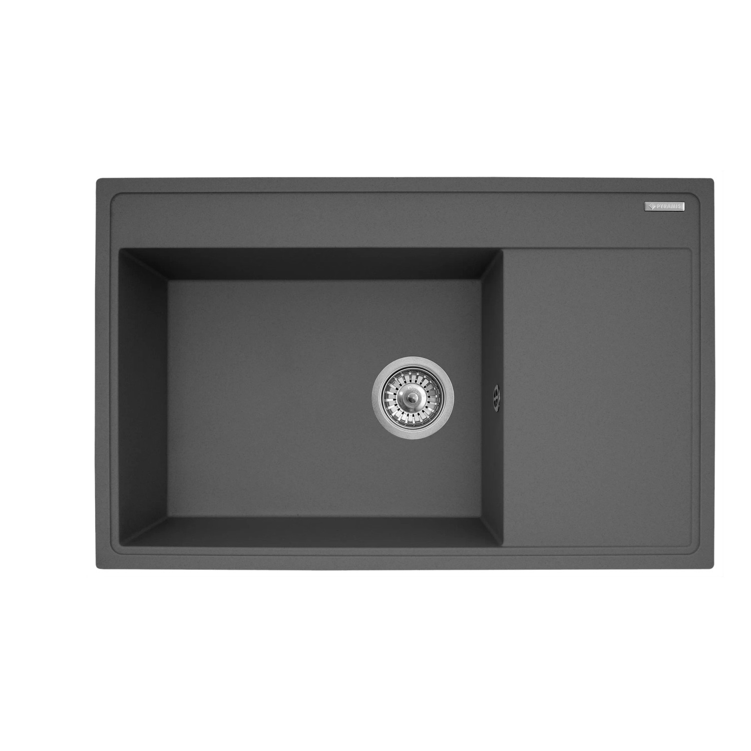 E-shop Pyramis Granitový drez s odkvapkávačom Camea 1B 1D, iron grey LH, 79 x 50 cm