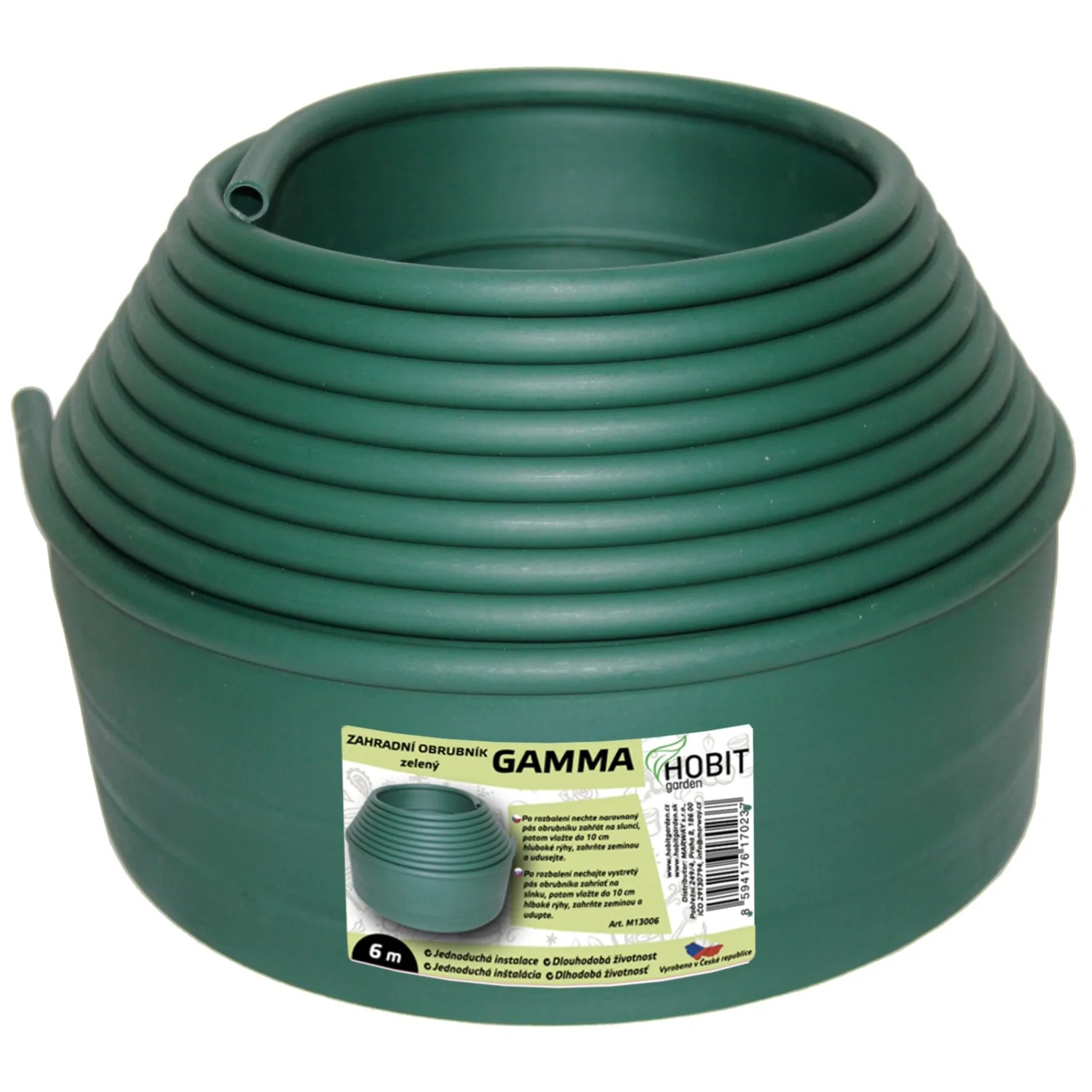 E-shop HOBIT garden Záhradný obrubník GAMMA zelený 10 cm x 6 m