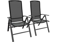 Sklad. polohovateľná záhradná stolička Vigo, sivá/čierna, 112 x 61 x 115 cm, 2ks