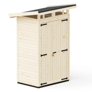 Drevený záhradný domček Upyard Strongbox S so základom, 127x87cm, prírodný.