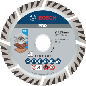 Diamantový rezný kotúč Bosch Standard Universal, priemer 125 mm pre uhlové brúsky.