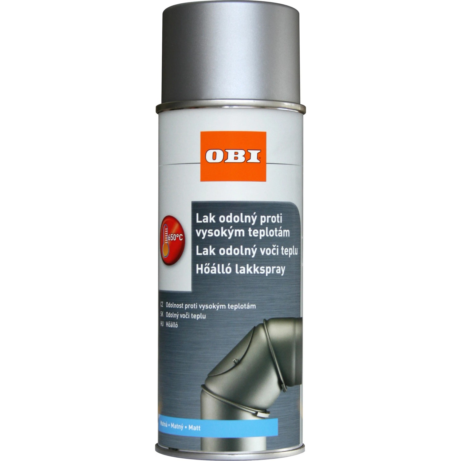 E-shop OBI Lak do 650 °C žiaruvzdorný strieborný matný 400 ml