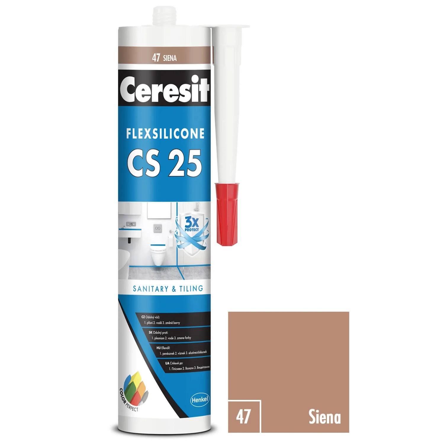 E-shop CERESIT CS 25 Sanitárny silikón 47 Siena 280 ml