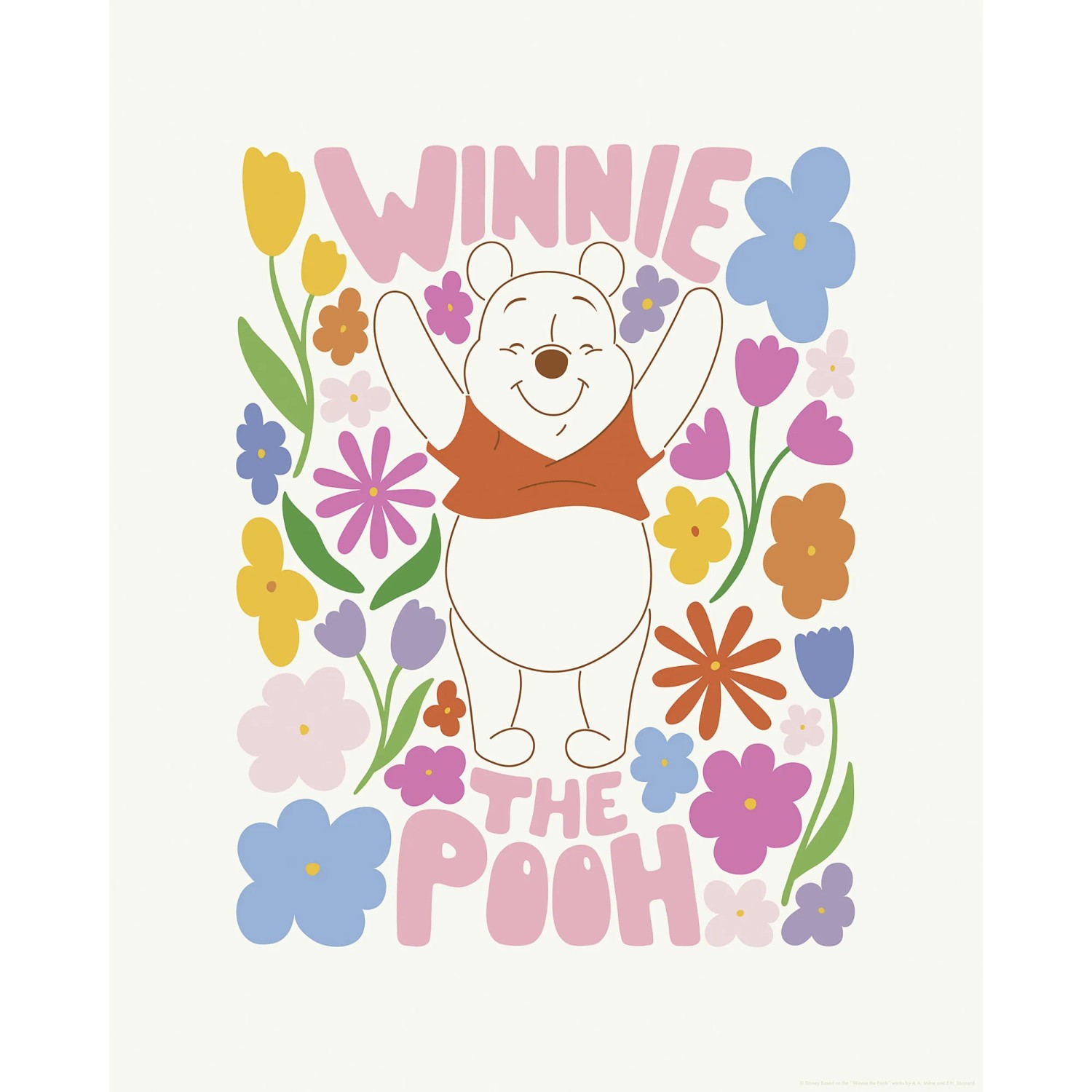 E-shop Komar Plagát Disney Winnie the Pooh Happy Botanical 40 x 50 cm