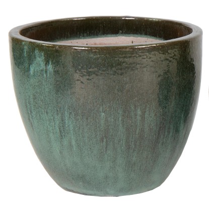 Mega Collections Kvetináč Glazed Egg Pot machová zelená pr. 22 x 21 cm