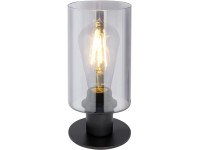 GLOBO Stolní lampa HADERA čierna/dymová E27 60 W pr. 100 x 215 mm
