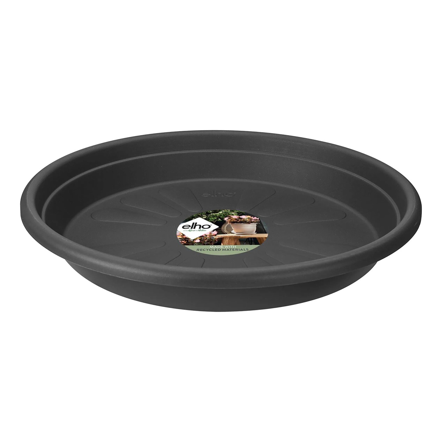 E-shop Elho Univerzálna miska pod kvetináč Round, antracitová, pr. 25 x 4 cm