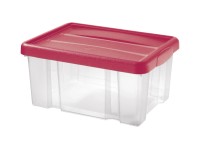 Tontarelli Úložný box s vekom PUZZLE transparentný/červený 5 l Tontarelli Úložný box s vekom PUZZLE transparentný/červený 5 l