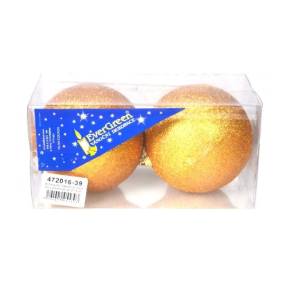 Vianočná ozdoba guľa penová so sypaním 2 ks, pr. 10 cm, zlaté