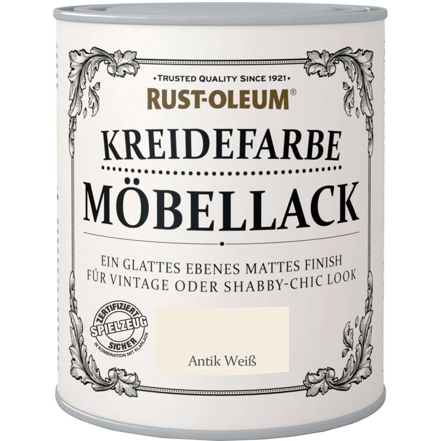 E-shop Rust-Oleum Kriedová farba na nábytok, antická biela matná, 750 ml