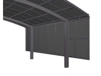 Ximax Bočná stena k prístrešku na auto Portoforte/Linea 2 moduly čierna 150 cm