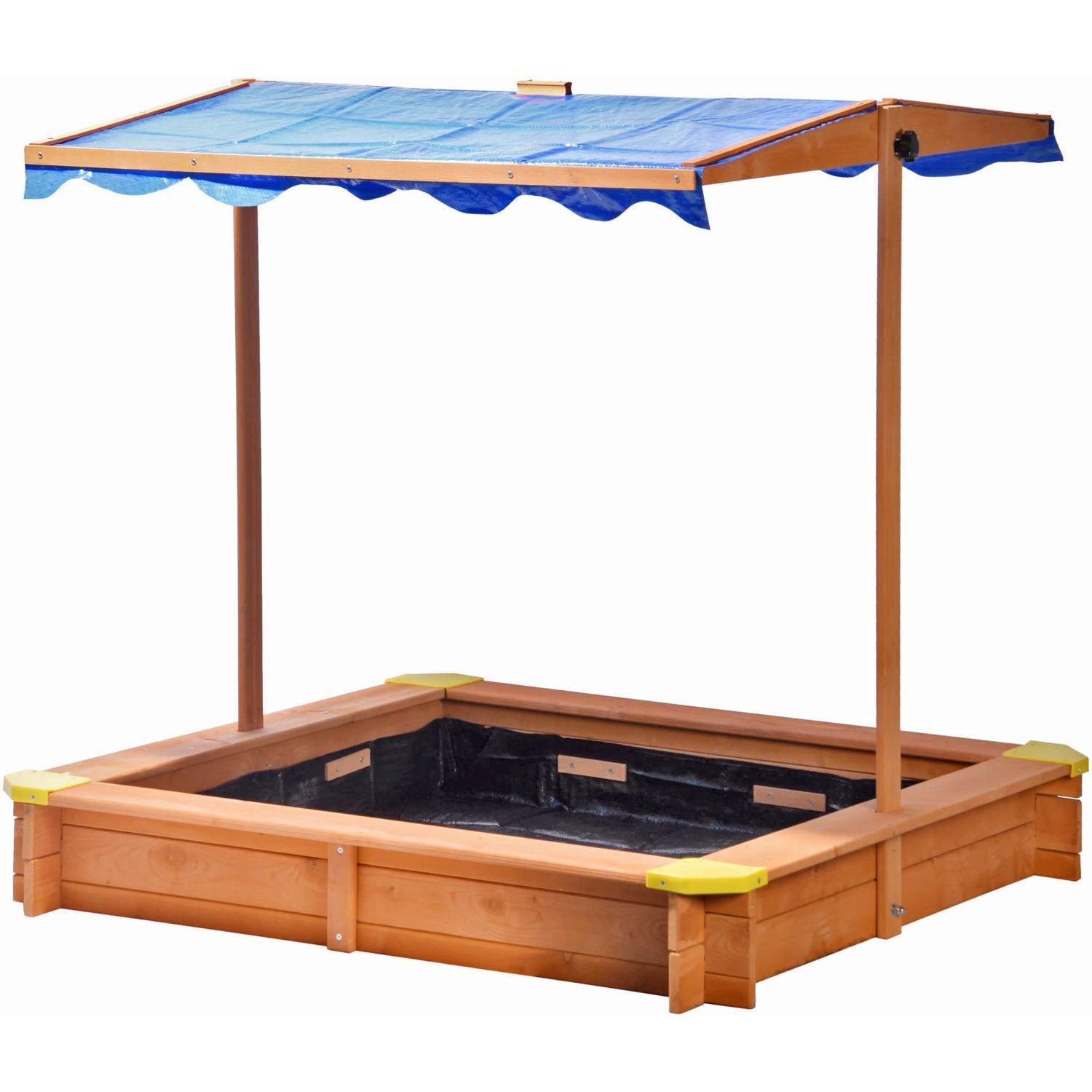 E-shop dobar Drevené pieskovisko s nastaviteľnou strechou 112 x 112 x 112 cm