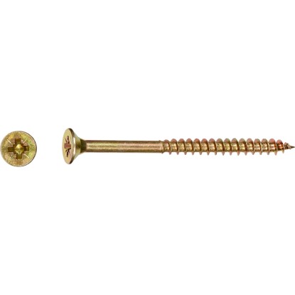 Uni skrutky so zápustnou hlavou PZ2 čiastočný závit žlto pozink. 5x60 mm, 50 ks