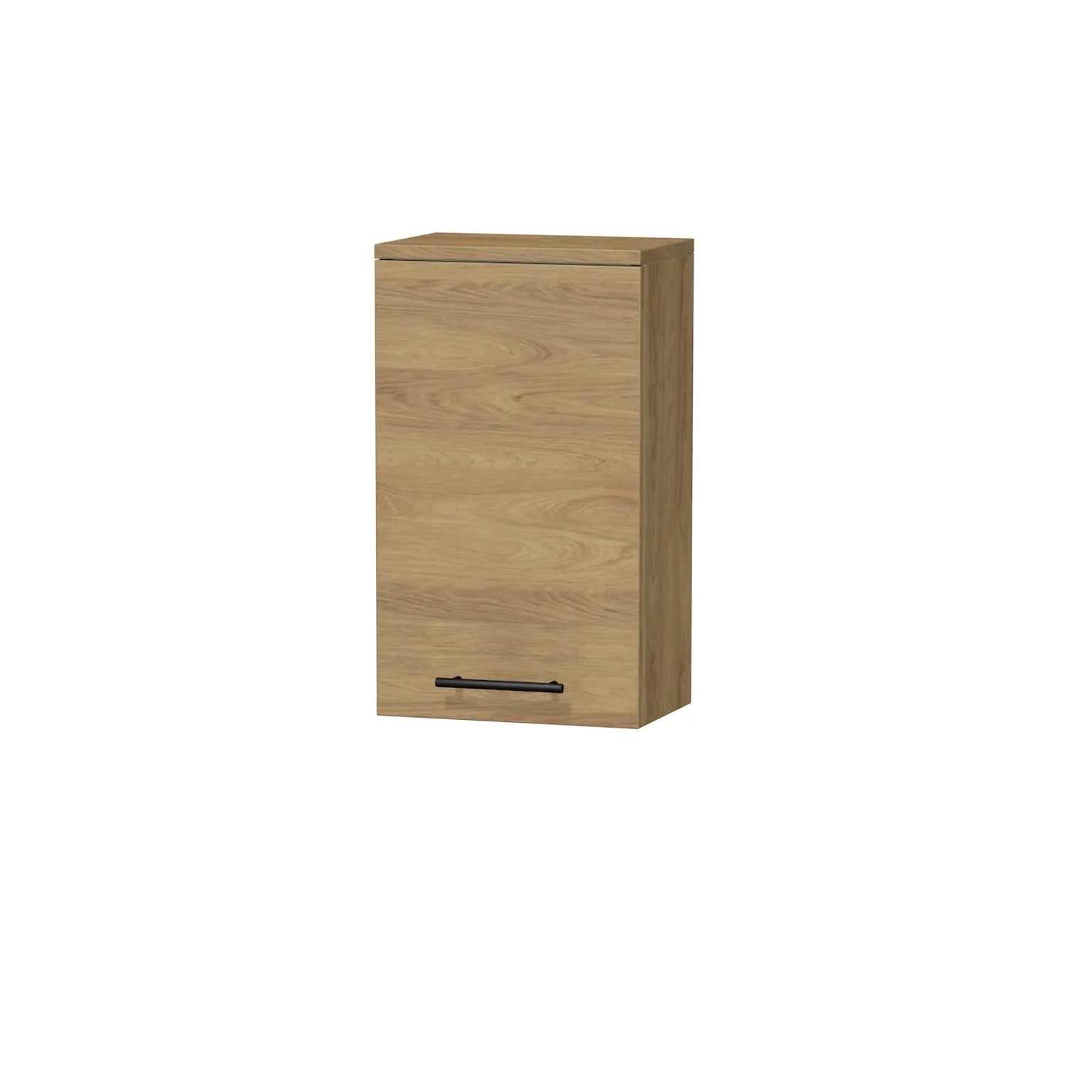 E-shop INTEDOOR Horná závesná skriňa BEE ľavá, úchyt chróm, š. 35 cm, dub Hickory