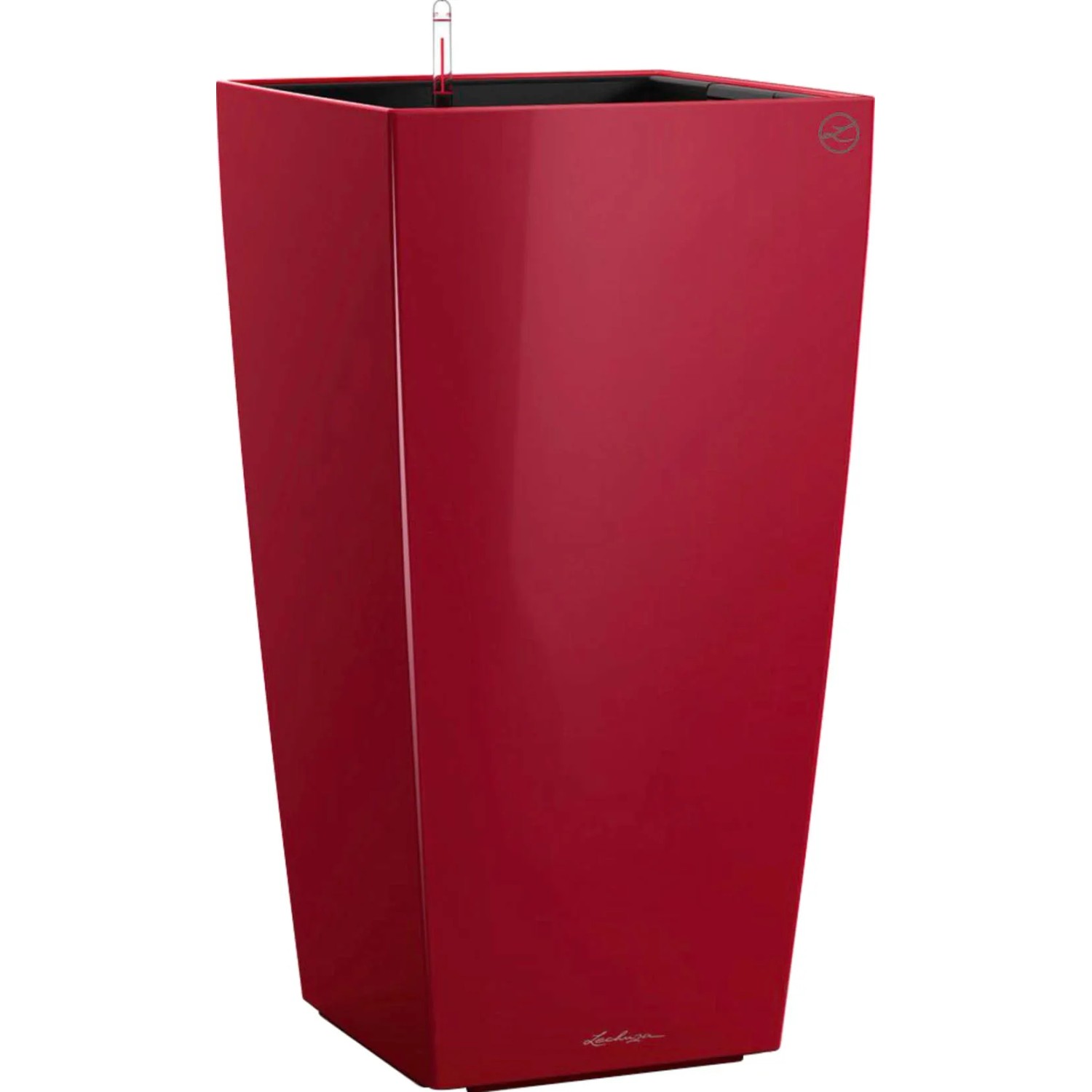 E-shop Lechuza Kvetináč Cubico Premium 50, červená vysoko lesklá, 50 x 50 x 95 cm