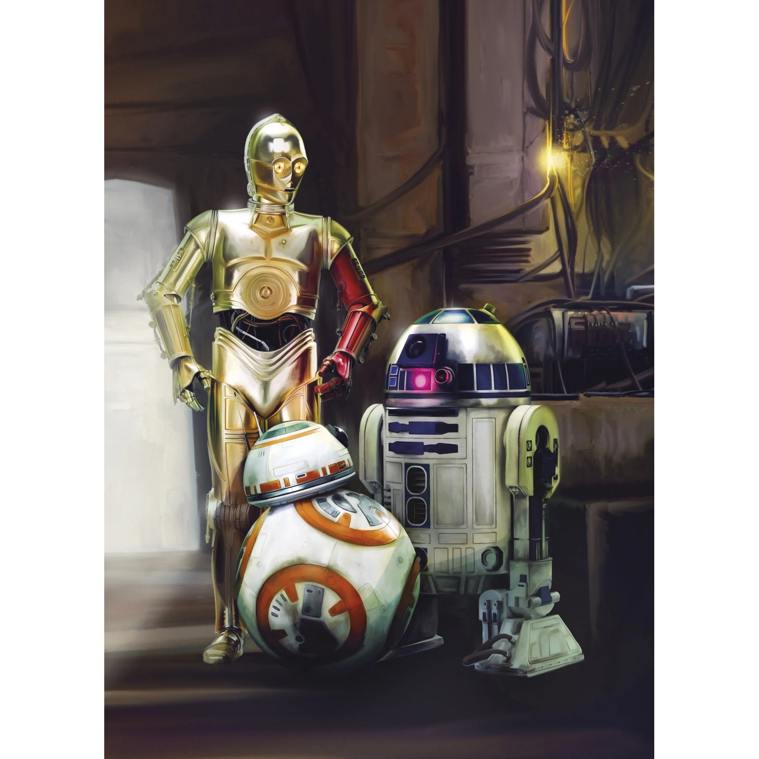 E-shop Komar Papierová fototapeta STAR WARS Three Droids, 184 x 254 cm