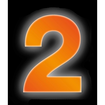 Conacord Reflexné domové číslo 2, oranžové, 8 cm