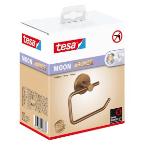 Držiak toaletného papiera Tesa Moon Bronze na montáž na stenu bez vŕtania.