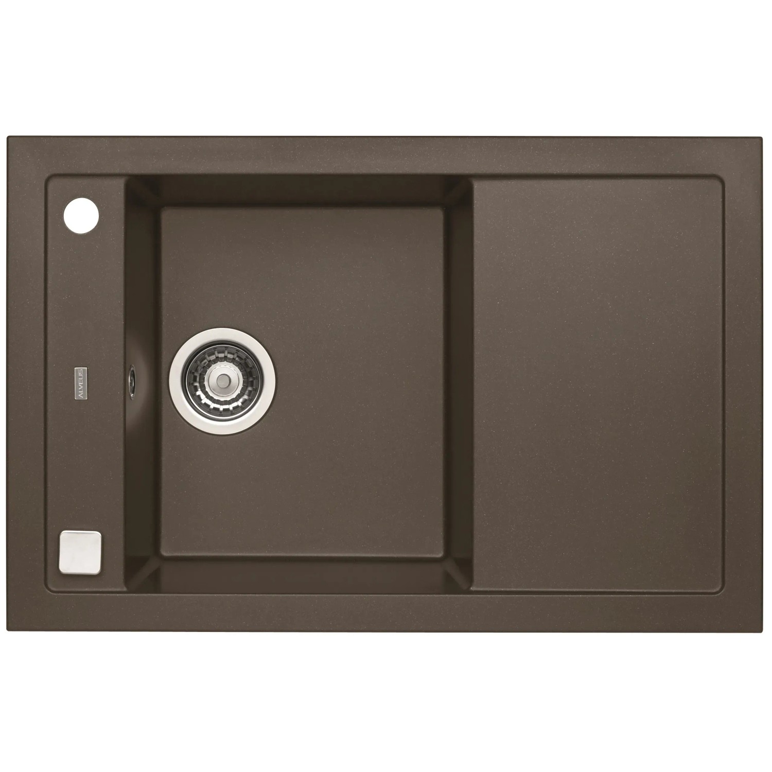 E-shop Alveus Granitový drez Formic 30, čokoládová, 76 x 50 cm