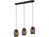 REALITY Závesné svietidlo BIDAR čiernozlaté 3 x E27 max. 28 W, 71 x 150 x 15 cm