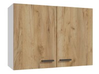 Deftrans Horná kuchynská skrinka Gold 2D, zlatý dub/biela, 80 x 58 x 31 cm