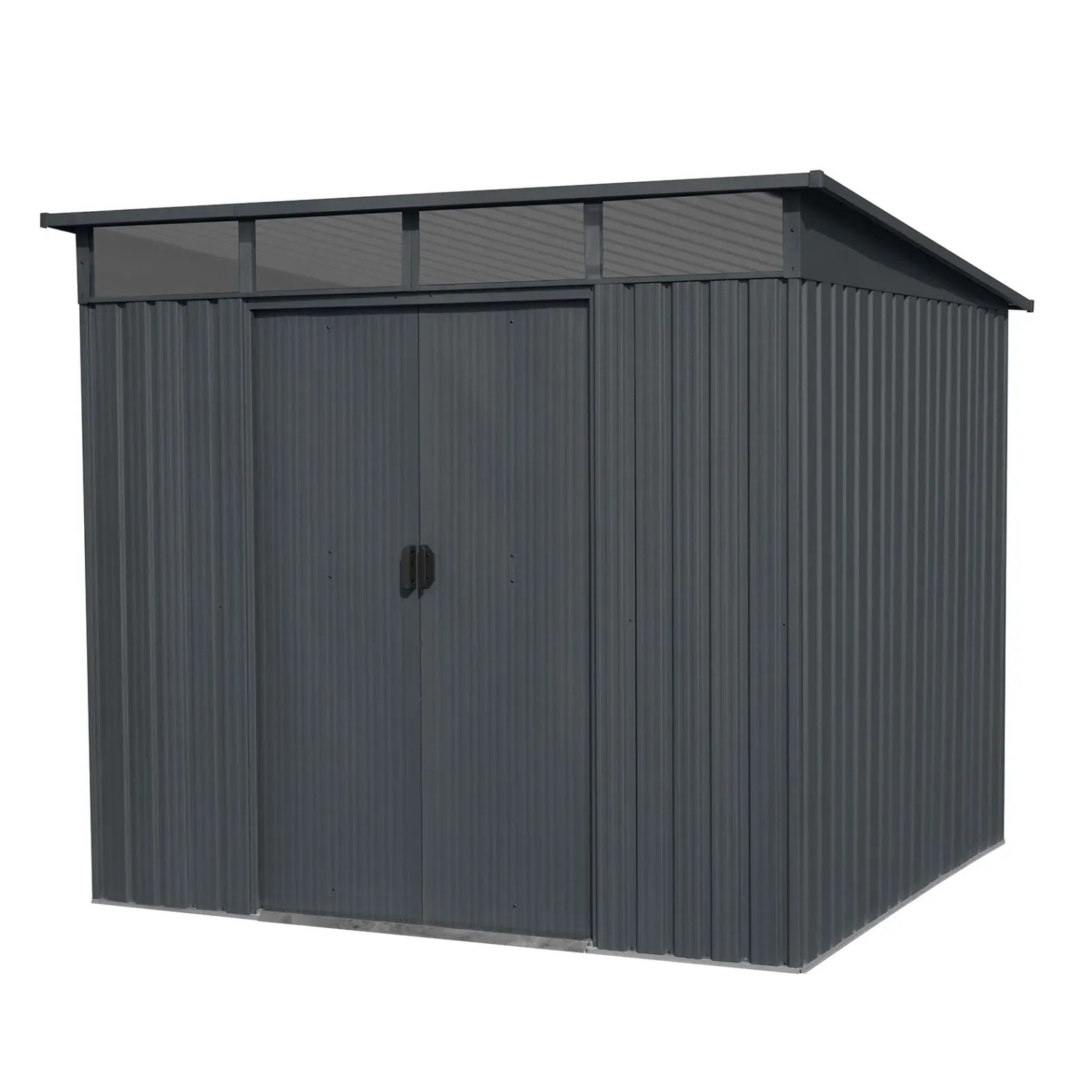 E-shop Floraworld Záhradný domček s pult. strechou Lightline 3 antracit 239x193x202cm