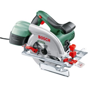 Ručná okružná píla Bosch PKS 55 A s výkonom 1200 W, pílový kotúč Speedline Wood a CleanSystem Box.