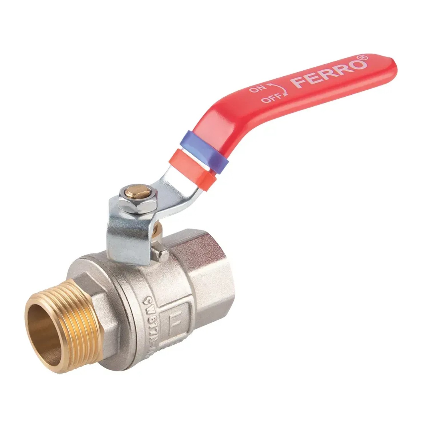 E-shop Ferro Guľový plnoprietočný kohút KFP11, páka ŠM 1/2"