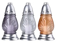 Bolsius Náhrobná sklenená lampa rôzne farby, 24,5 cm + sviečka, 20 h, 65 g