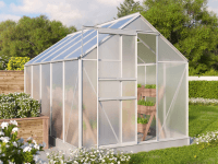 Skleník VITAVIA GT 620, polykarbonát 4 mm, vr. základne, strieborný 193 x 321 cm