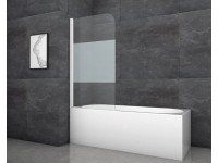 Aurlane Skladacia vaňová zástena White Classic 80 cm x 140 cm biela 1-krídlová