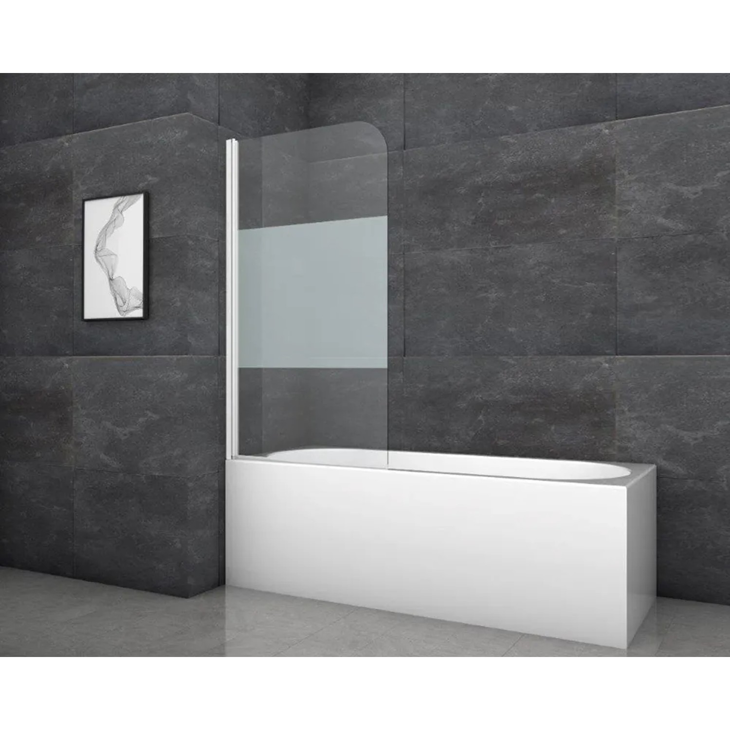 E-shop Aurlane Skladacia vaňová zástena White Classic 80 cm x 140 cm biela 1-krídlová