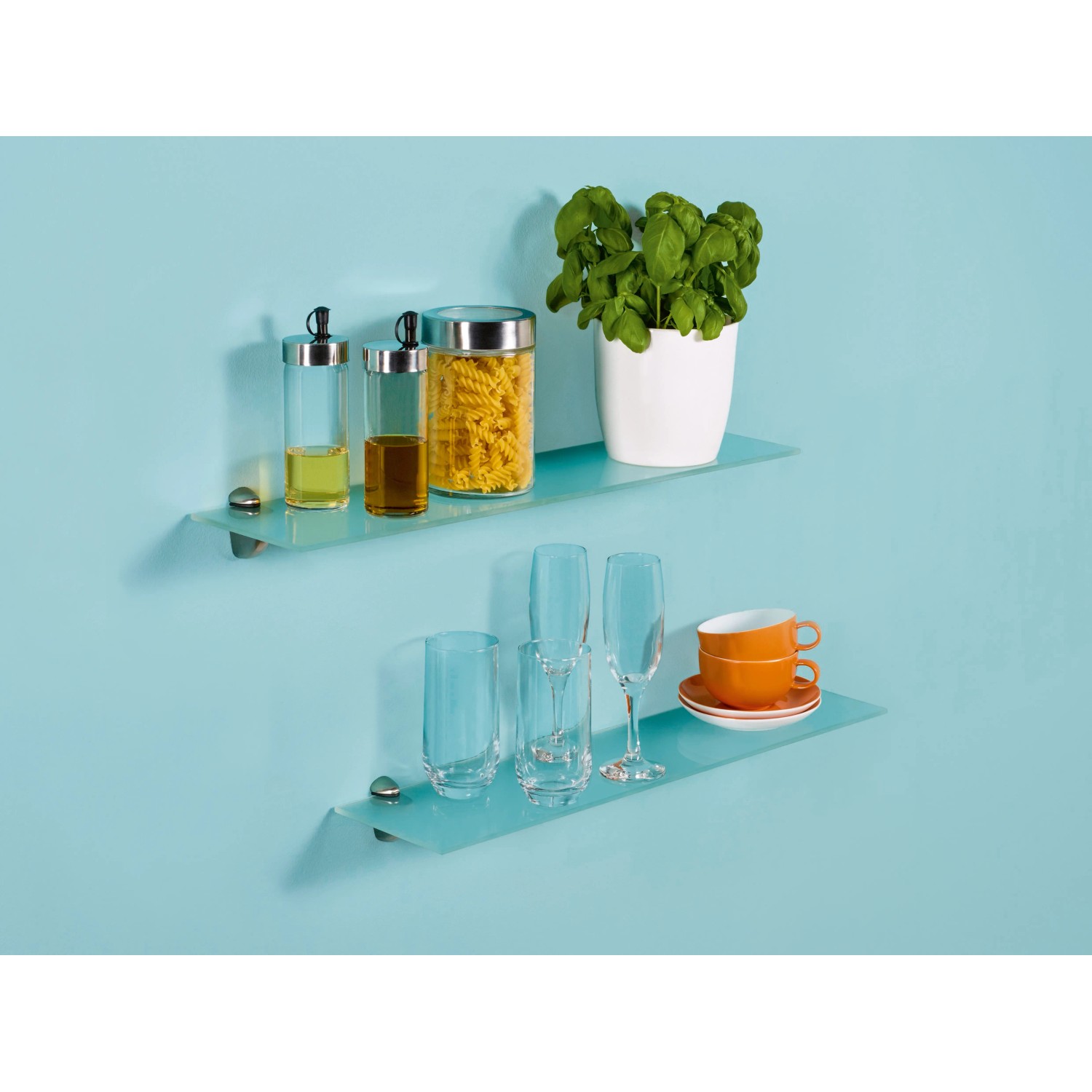 E-shop OBI Sklenená polica Villar hranatá 0,6 cm x 60 cm x 15 cm efekt námrazy