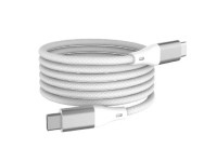 WG Dátový kábel USB-C/USB-C, 3 A, magnetický, biely, 100 cm