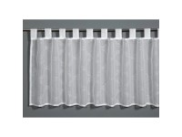 Sehlbach Vitrážová záclona s pútkami, výšivka kockovaná, bielo-sivá, 140 x 48 cm